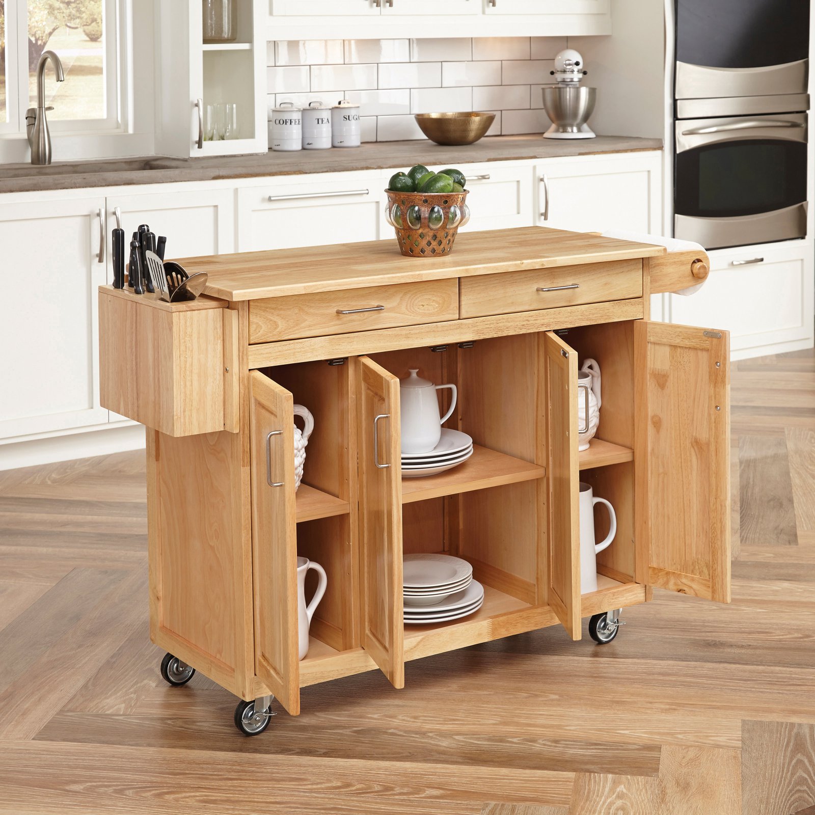 Homestyles General Line Wood Rolling Kitchen Cart in Brown - image 5 of 5