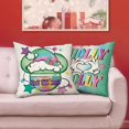 thumbnail image 4 of Merry Christmas Decorative Throw Pillow Covers 18 x 18 Set of 4, Winter Pastel Pink Green Xmas Holly Jolly Balloon Porch Outdoor Home Decor, Funny Holiday Couch Cushion Case, 4 of 6