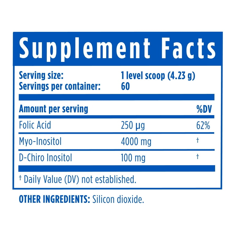 Ovarigen, Myo & D-Chiro Inositol Blend Powder, 40:1 Ratio with Folic Acid,  May Help Manage PCOS Symptoms*, Support Hormone Balance and Skin, Natural  Conception Aid, 60 Day Supply