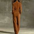 thumbnail image 6 of Edvintorg Wide Leg Jumpsuits for Women Long Sleeve Zip up Casual Rompers with Pant One Piece Romper for Women Xs-2XL Brown, 6 of 8