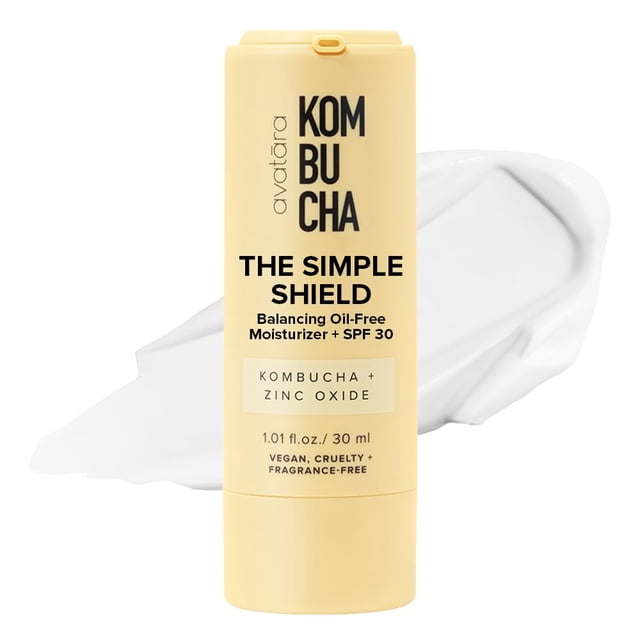 Crema hidratante con protección solar Avatara Kombucha The Simple Shield
