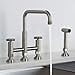 thumbnail image 3 of Kraus KPF-3125SFS Urbix Industrial Bridge Kitchen Faucet with Side Sprayer, Spot Free Stainless Steel, 3 of 4
