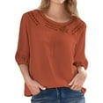 thumbnail image 2 of Blouses for women dressy casual Cotton and Linen Soft Clothing XL Pink womens blouses, 2 of 4