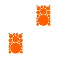 thumbnail image 1 of Inteprter 1 Juego de calcomanías de pared, adorno de escena para el hogar, póster de adorno simple DIY redondeado para niños, pegatinas de puntos para naranja amarillo 210*297mm 2piezas Inteprter CBP337271, 1 of 5