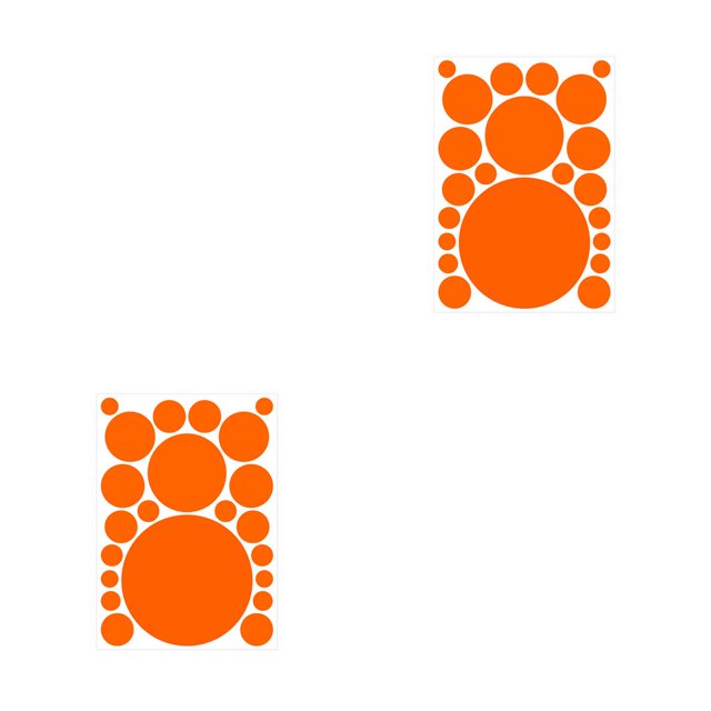 Inteprter 1 Juego de calcomanías de pared, adorno de escena para el hogar, póster de adorno simple DIY redondeado para niños, pegatinas de puntos para naranja amarillo 210*297mm 2piezas Inteprter CBP337271
