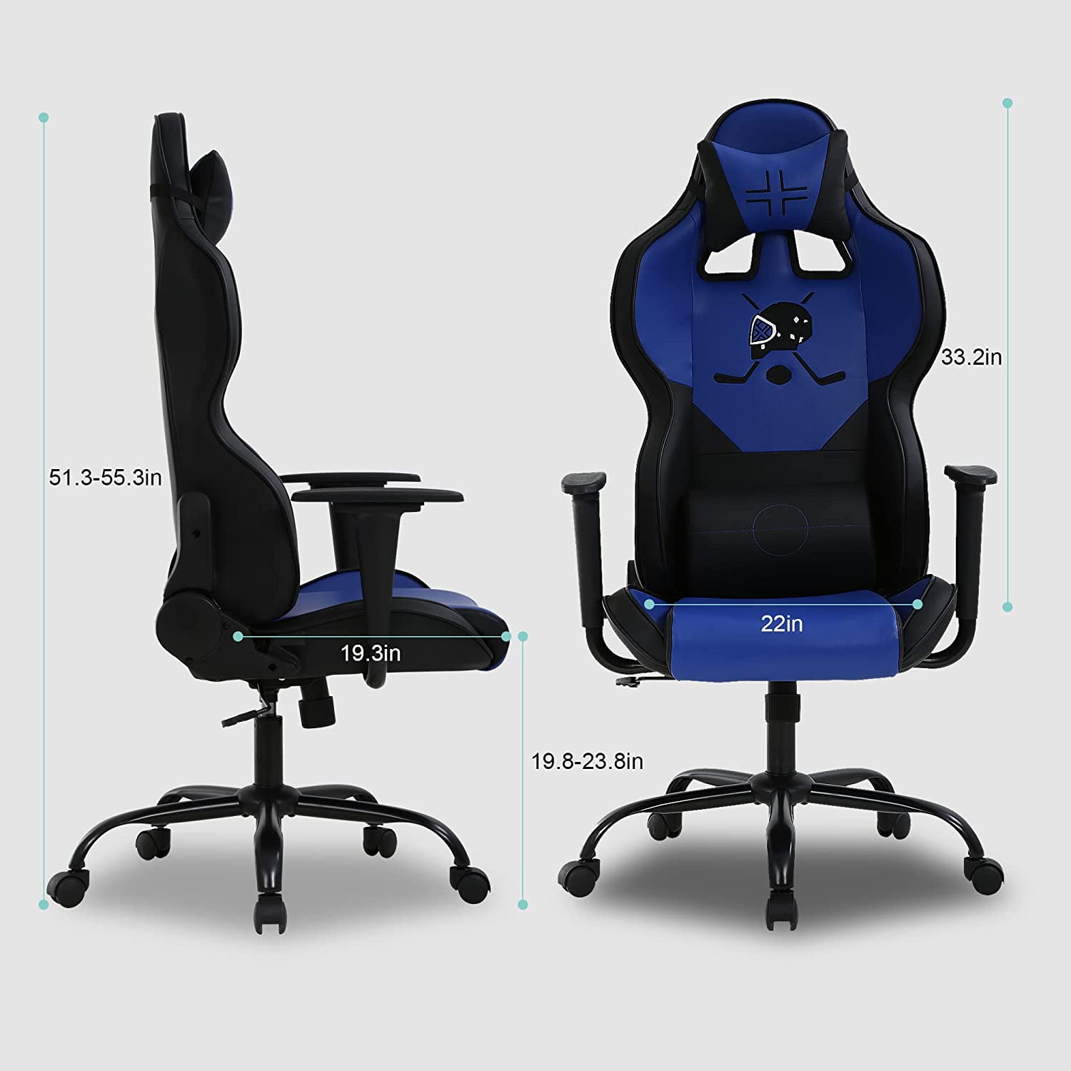 Simplie Fun BestOffice PC Gaming Chair Ergonomic 52 High Office Chair Desk Chair with Lumbar Support Flip Up Arms Headrest PU | Mathis Home