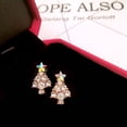 thumbnail image 5 of Juego de 5 pares de aretes navideños para niñas, regalos navideños para mujeres, árbol de Navidad, caja de regalo con copo de nieve, calcetín de muñeco de nieve, Papá Noel, 5 of 5