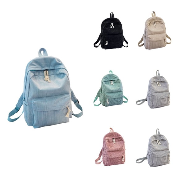 Corduroy Travel Backpack Women Vintage Casual Kawaii Cute Fuzzy Fluffy Plush Rucksack Daypack