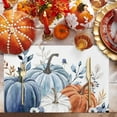 thumbnail image 4 of Fall Thanksgiving Placemats Watercolor Pumpkin Place Mats for Dining Room Dinner Table Autumn Blue Leaves Washable Table Mats Kitchen Decorations Set of 6, 4 of 6