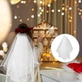 thumbnail image 3 of White Kids Veil Crown Veil Cosplay Rhinestone Crown Veil Hair Accessories Birthday Photo Props Gift with Hair Comb, 3 of 9