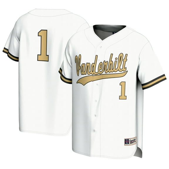 Youth GameDay Greats #1 White Vanderbilt Commodores Baseball Lightweight Fashion Jersey