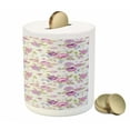 thumbnail image 3 of Shabby Flora Piggy Bank, English Roses and Violets Gardening Plants Inflorescence Twigs Spring Buds, Ceramic Coin Bank Money Box for Cash Saving, 3.6" X 3.2", Multicolor, by Ambesonne, 3 of 4