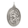 thumbnail image 3 of 925 Sterling Silver Antiqued Saint Christopher Medal, 3 of 5