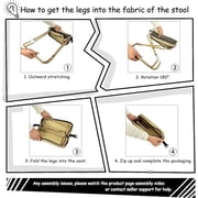 Foldable Backpack Stool, Mountaineering and Hiking Portable Stool, Pocket Handbag Stools, Lightweight Outdoor Seat with Adjustable Strap, Outdoor Zipper Pack Folding Chair for Travel Fishing