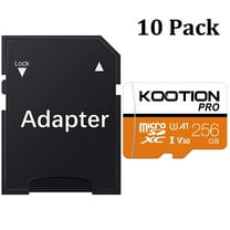 KOOTION 10 Pack MicroSDXC 256 GB Memory Card with Adapter High Speed MicroSDXC U3 Full HD 4K TF Card for Phone Table Monitor Camera