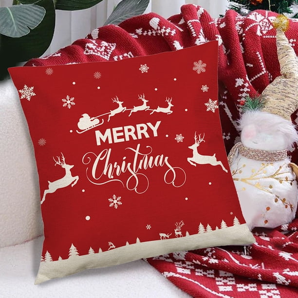 Christmas Pillowcase 17.71x17.71in Used For Christmas Decoration Winter Holiday Decoration Pillow Cover Suitable For Home Sofas