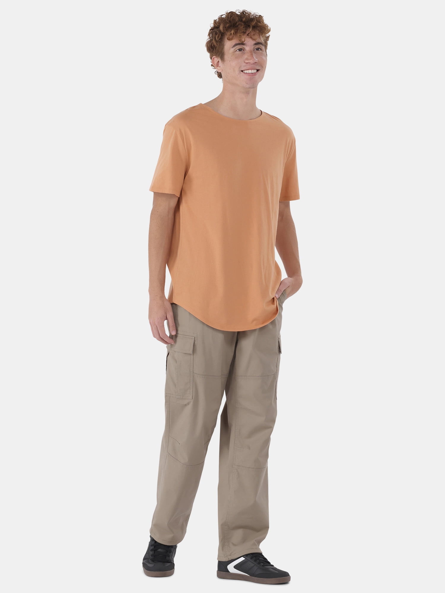 No Boundaries Men's & Big Men's Longline Curved Hem Elongated Tee Shirt, 2-Pack, Sizes XS-5XL