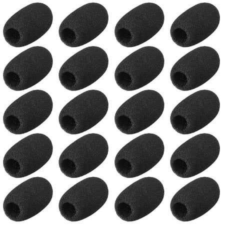 Uxcell Sponge Foam Mic Cover Conference Microphone Windscreen Shield Protection Black 1.65 Long 20 PCS