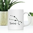 thumbnail image 2 of Koyal Wholesale Zodiac Sign Ceramic Coffee Mug, Taurus Star Constellation, Minimalistic Black, 2 of 5