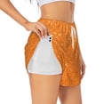 thumbnail image 2 of Haiem Orange Glitter2 Women's 2 in 1 Running Shorts - Lightweight Athletic Workout Gym Yoga Breathable Sports Shorts Liner with Phone Pockets-Large, 2 of 9