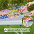 thumbnail image 6 of Pioneer Flower Floral Print Pattern Square Fitted Tablecloth with Elastic Edge,Square Table Cover,Washable Elastic Table Cover for Home Kitchen Party Decor 34"x34", 6 of 6