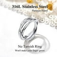 thumbnail image 2 of 18K Plated Interlocked Rolling Fidget Ring for Anxiety for Women and Men, Stainless Steel/Tricolor/Rainbow/Rose Gold/Black/Gold Stacking Ring, 2 of 5