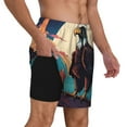 Zufioo Cartoon Iceberg Bald Eagle Mens Swimsuit Trunks with Compression