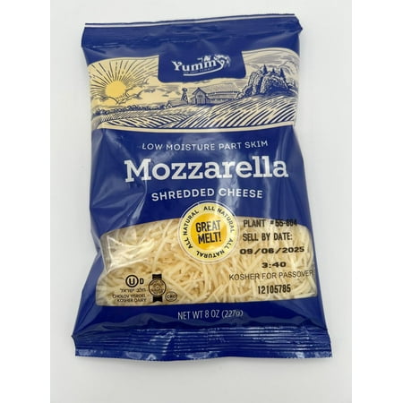 YUMMY SHREDDED P/S MOZZARELLA CHEESE 8 OZ