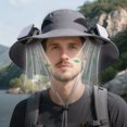 thumbnail image 3 of Kugisaki Sun Hat with Fans Solar Power Fan Wide Brim Sun Hat Fishing Essentials for Hiking Beach Summer Outdoor, 3 of 6