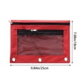 thumbnail image 3 of Huiing Red Mesh Zipper Pencil Pouch for Binders, Heavy-Duty Canvas Quick-View Mesh Pocket Mesh Stationery Bag, Multi-Use Zipper Pouch, Reinforced Metal Rings Secure 3-Ring Binder Integration, 3 of 4