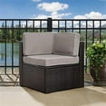 thumbnail image 2 of Afuera Living Contemporary Wicker Corner Patio Chair in Brown and Gray, 2 of 9