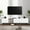 06 White B Up to 80'', variant on Farmhouse TV Stand for TVs up to 60", Cottage Wood Entertainment Center with Window Pane Glass Door Storage Cabinet, TV Cabinet with 2 Drawers & Open Shelf, TV Console Table for Living Room Bedroom