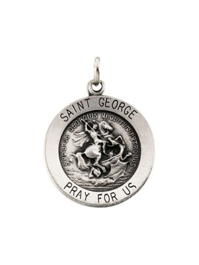Oval or Sterling Silver PicturesOnGold.com Saint Lucian Religious Medal Available in Solid 14K Yellow or White Gold