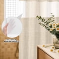thumbnail image 3 of No Hook Shower Curtain, Vintage Cream Shower Curtains for Bathroom with See Through Top Window, Farmhouse Retro Beige Solid Color Waterproof & Washable Bath Curtain 66"x72", 3 of 9
