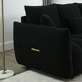 thumbnail image 6 of 79.5 Inch Premium Teddy Fabric 3-Seater Sofa with 3 Back Pillows, Oversized Upholstered Couch with Solid Wood Frame for Living Room, Bedroom, Apartment, Black, 6 of 12