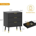 thumbnail image 2 of Commode à 3 Tiroirs avec Tiroirs Profonds et Dessus Grand Table de Nuit Moderne MDF Résistant aux Rayures Anti-Basculement pour Chambre Noir, 2 of 9