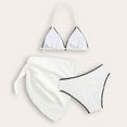 thumbnail image 5 of Summer Stuff For Teen Girls Girls' 3 Piece Set White Quick Dry Bikini Set with Cover Up Beach Skirt Bikini Swimwear, 5 of 6