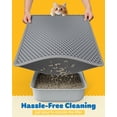 thumbnail image 5 of 23" x 35" Cat Litter Mat - Ultra-Large Litter Box Mat with Double Layers, Urine-Proof and Non-Slip Litter Trapping Mat, Easy to Clean Kitty Litter Mats for Floor, Scatter Control, Grey, 5 of 9