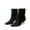 BLACK, variant on Womens Pointed Toe Heel Boots Stiletto Heels Mid-Calf Boots Zipper Booties