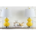 thumbnail image 4 of SAFAVIEH Eva 24 in. Yellow Glass Table Lamp with Off-White Cotton Shade, Set of 2, 4 of 10