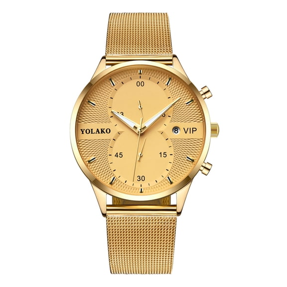 Jewelry On Clearance Yolako New Men Casual Fashion Glass Surface Stainless Steel Dtrap Quartz Watch Multicolor