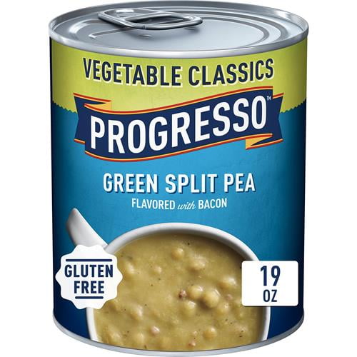 Progresso Green Split Pea Soup, Vegetable Classics Canned Soup, Gluten Free, 19 Oz - Pack of 2