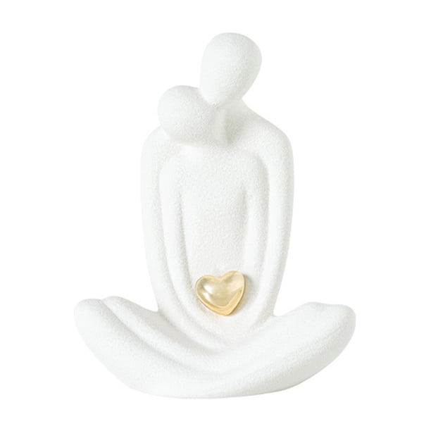 Estatua de pareja romántica de cerámica abstracta, figura de pareja enamorada para dormitorio, TV, mueble, estante del hogar, decoración, boda, San Valentín, aniversario, regalo