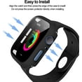 thumbnail image 5 of 2 Pack Hard PC Case Compatible with Apple Watch Series 3/2/1 38mm, Case with Tempered Glass Screen Protector Overall Bubble-Free Cover for iWatch Accessories, Black+Black, 5 of 5
