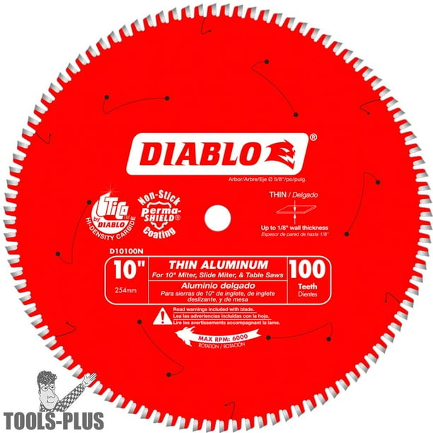 Diablo D10100N Thin Aluminum Cutting Circular Saw Blade 10" x 100 T
