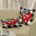 thumbnail image 4 of Valentines Day Pillow Covers 16x16 Set of 2, Red Polka Dots Heart Bow Decor Valentine's Day Throw Pillows Anniversary Buffalo Plaid Pillowcase Outdoor Cushion Case for Holiday Home Decorative, 4 of 6