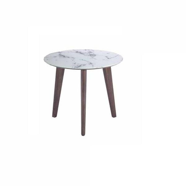 Mesa Kessa Muebles Lateral Casatti Marmol-Blanco-Cristal 47Cm