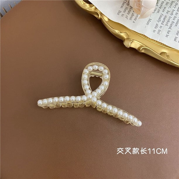 Pinzas para el pelo con perlas grandes para mujer, horquillas acrílicas de gran tamaño, pasadores de cangrejo, accesorios para el cabello