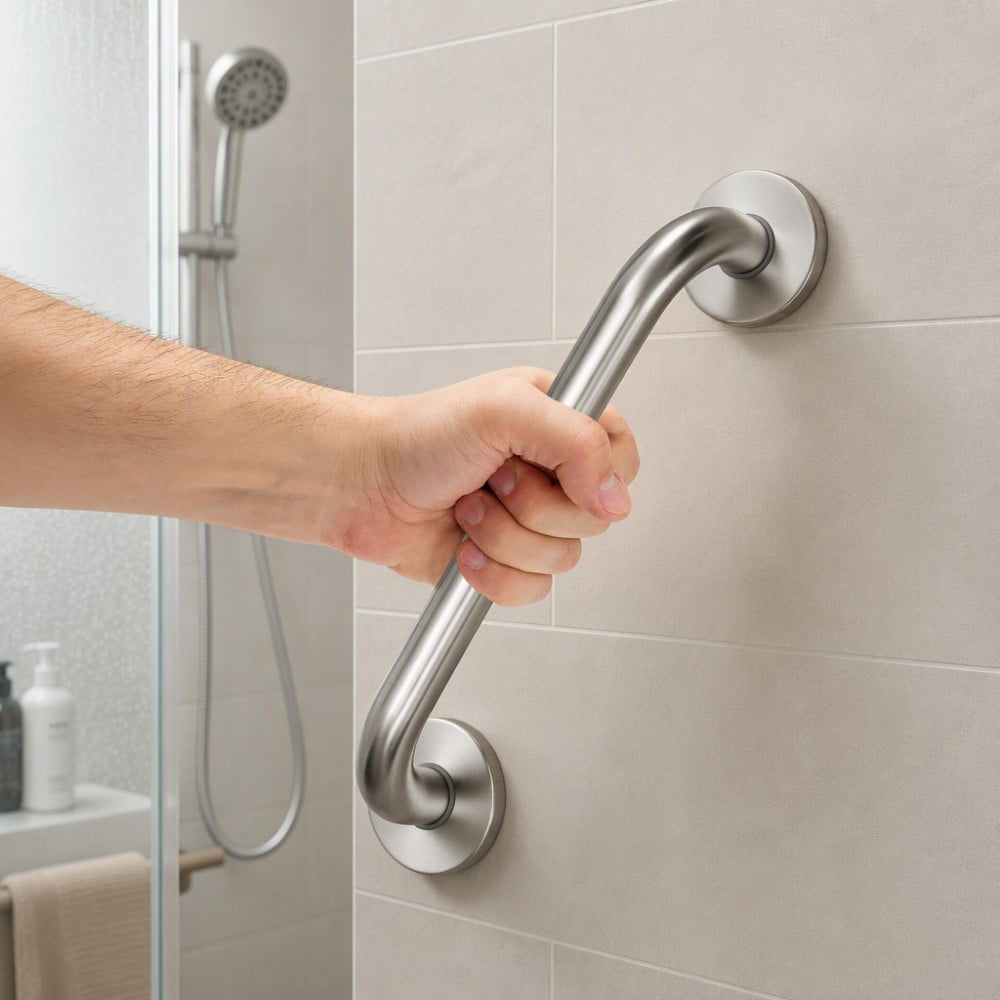 Shower Grab Bars for Bathtubs and Showers, Handicap Grab Bars for Shower Anti Slip, Shower Grab Bars for Senior for Wall Stainless Steel, Holds up to 500LBs, 12" L x 1" D