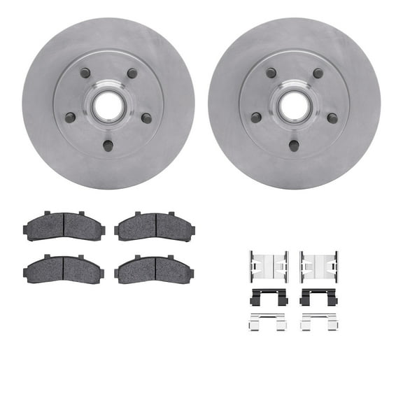 Dynamic Friction Company Front Brake Rotors with Ultimate Duty Performance Brake Pads includes Hardware 6412-54155